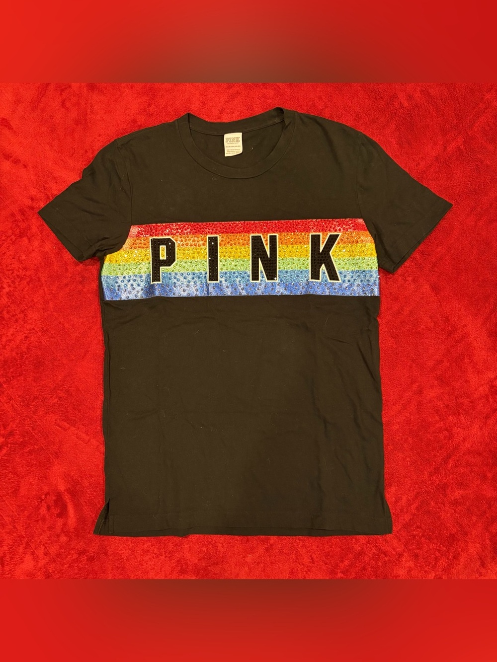 VS PINK Bedazzled Rainbow T-Shirt